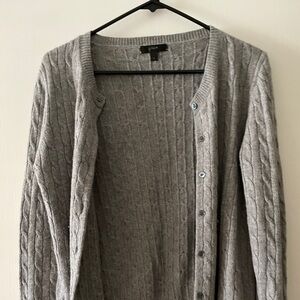 J. Crew Light Gray Cable Knit Sweater